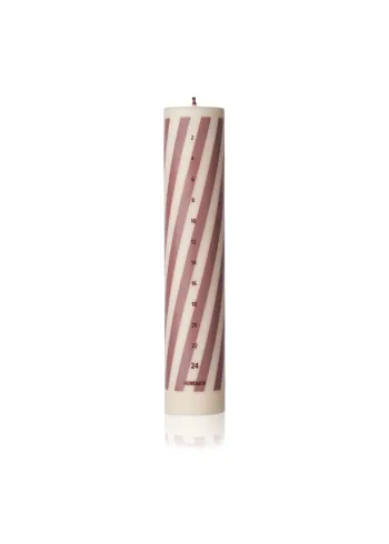 Humdakin - Bloklys - Christmas candle - Candy stripes - Candy Stripe