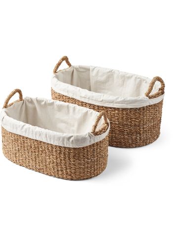 Humdakin - Cestino per il bucato - Laundry Wicker Set of 2 - 230 Organic Cotton lining