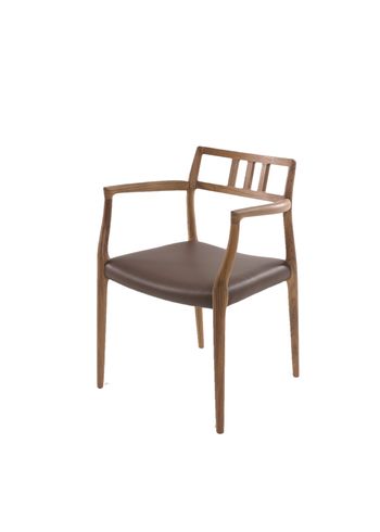 J. L. Møllers Møbelfabrik - Cadeira de jantar - Model 64 / By Niels Otto Møller - Teak / Roma Leather