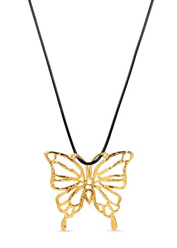 Jane Kønig - Necklace - Big Butterfly String Necklace - Gold