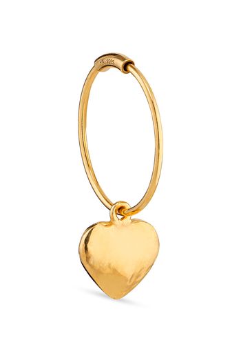 Jane Kønig - Boucle d'oreille - Creole With Bruised Heart Pendant - Gold