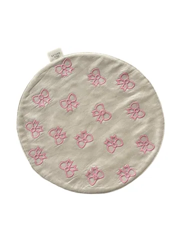 Jou Quilts - Servilletas de tela - Jou Embroidery napkin basket - Velo de plumas rosa