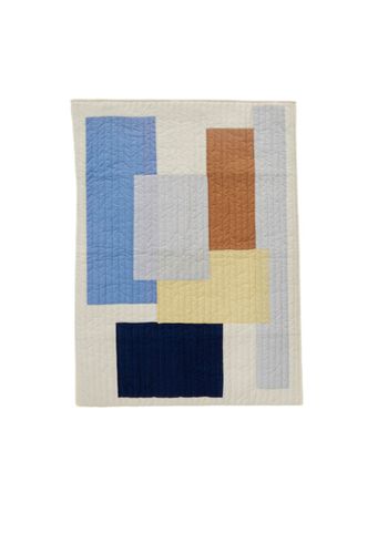 Jou Quilts - Vægtæppe - Jou Sonia Vægtæppe - Jou Sonia wallhanging quilt 50 x 70 cm - Creme, gul, brun og blå nuancer