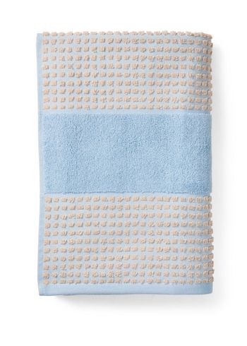 JUNA - Handtuch - Check Towel - Light blue/sand - Large