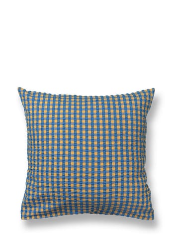 JUNA - Cushion cover - Bæk&Bølge Pillowcase - Blue/Ochre