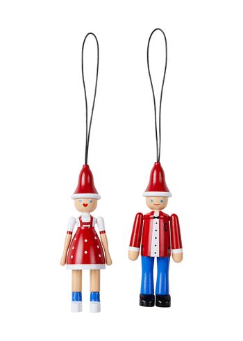 Kay Bojesen Denmark - Kerstversiering - Christmas Ole & Christmas Lise - Red, Blue & White