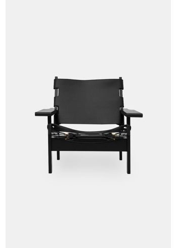 Klassik Studio - Armchair - Huntingchair Model 168 by Kurt Østervig - Black colored oak/black leather