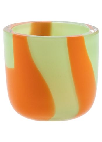 Kodanska - Coppette per le uova - Flow Egg Cup - Green W. Orange Stripes