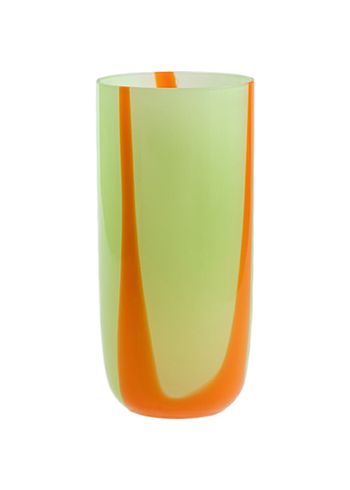 Kodanska - Glass - Flow Longdrink - Green W. Orange Stripes