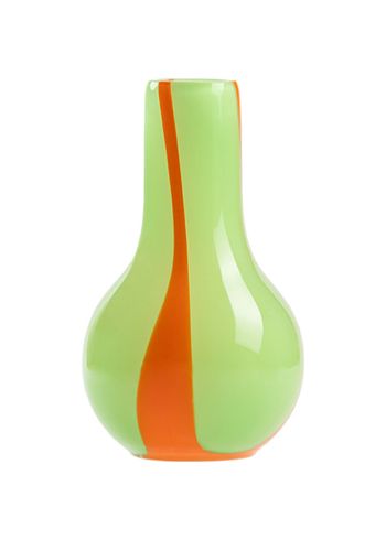 Kodanska - Vaas - Flow Vase Mini - Green W. Orange Stripes