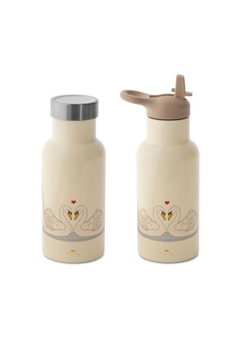 Konges Sløjd - Butelka do picia dla dzieci - THERMO BOTTLES 350 ml - SWAN BEIGE