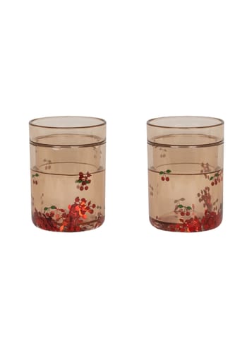 Konges Sløjd - Chávena para crianças - 2 Pack Glitter Cups - Cherry