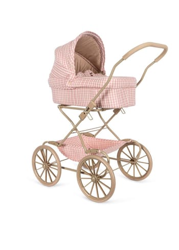 Konges Sløjd - Příslušenství pro panenky - Doll Pram - POWDER PINK CHECK