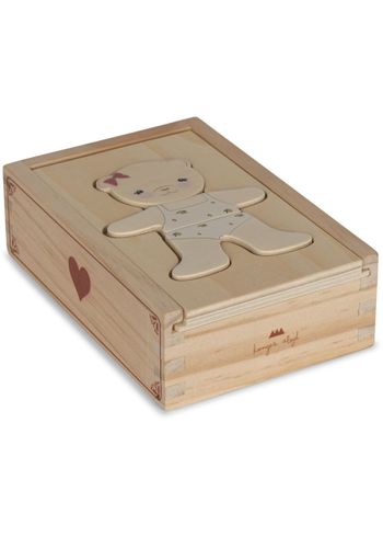 Konges Sløjd - Puzzel - Wooden Teddy Dress-Up Puzzle - Red