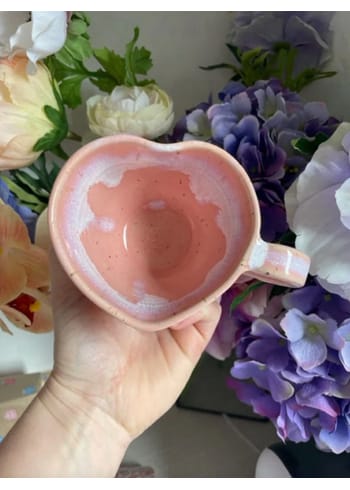KRAKI Ceramics - Cup - Heart Mug - Coral Wave