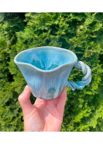 KRAKI Ceramics - Tasse - Snurrekop - Blå Bølge