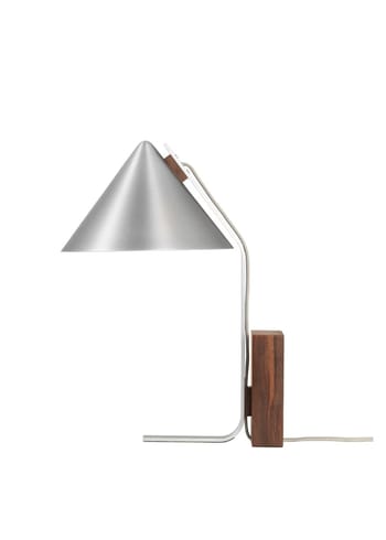 Kristina Dam - Table Lamp - Cone Table Lamp - Brushed Aluminum & Walnut