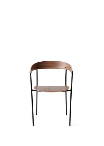 New Works - Sedia - Missing chair with armrest - Frame: Lacquered Walnut w. Black Frame
