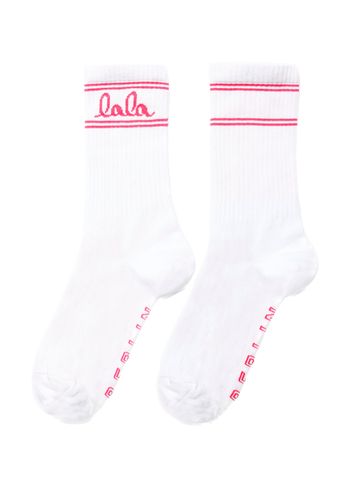 LALA Berlin - Strømper - Socks Sam - White / Pink