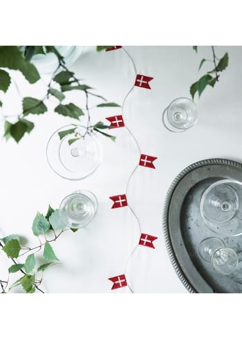 Langkilde & Søn - Tovaglia - Fødselsdagsdug af stof - White/Red