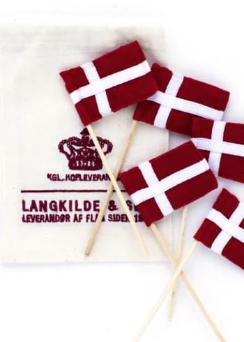 Langkilde & Søn - Flagga - Lagkageflag Af Stof - Danmark