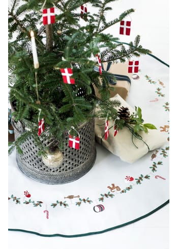 Langkilde & Søn - Arbre de Noël - Juletræstæppe - White/Green
