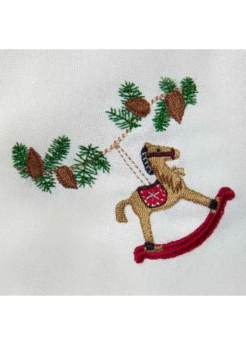 Langkilde & Søn - Guardanapos de pano - Christmas napkin - Rocking horse