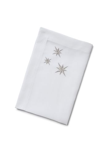 Langkilde & Søn - Servetter av tyg - Napkin with Silver star - Sølv