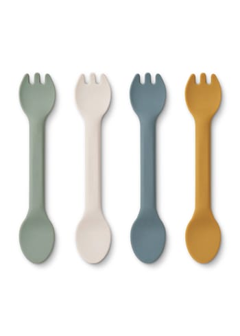 LIEWOOD - Cutlery - Jan 2 in 1 Cutlery 4-Pack - 1524 Faune green Multi Mix