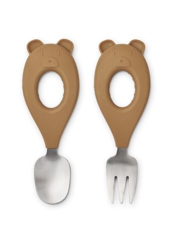 LIEWOOD - Bestik - Stanley Baby Cutlery Set - 1413 Mr bear / Golden Caramel