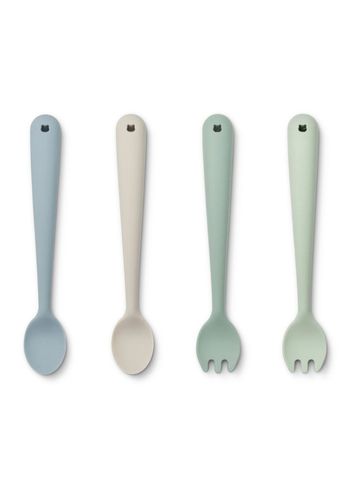 LIEWOOD - Children's cutlery - Shea Feeding Set 4-pack - Dusty Mint Multi Mix