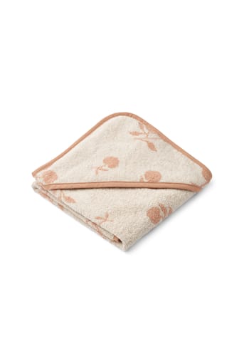 LIEWOOD - Børnehåndklæde - Alba Yarn Dyed Hooded Baby Towel - 1232 Peach / Sea Shell