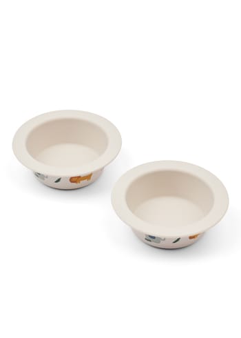 LIEWOOD - Skål för barn - Peony Printed Suction Bowl 2-pack - 1111 Safari Sandy Mix