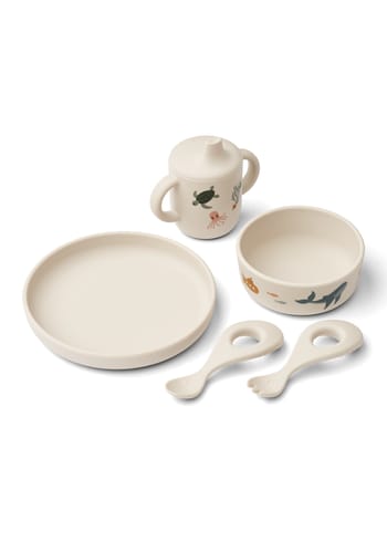 LIEWOOD - Children's dinnerware - Ryle Printed Tableware Set - Sea creature / Sandy