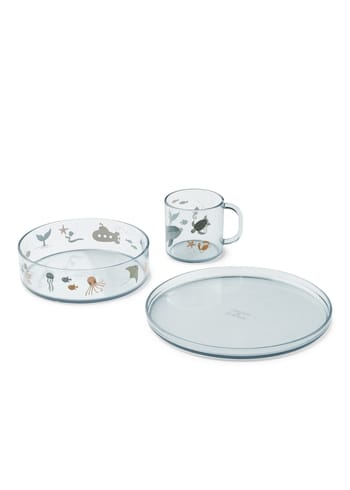 LIEWOOD - Vajilla infantil - Siva Printed Tritan Tableware Set - 1032 Sea Creature / Sandy