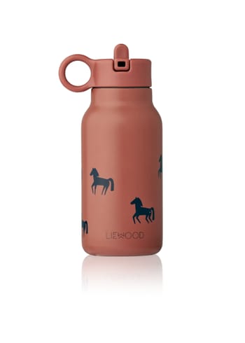 LIEWOOD - Drikkedunk - Falk Water Bottle - 1550 Horses / Dark Rosetta