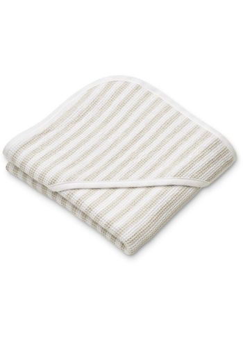LIEWOOD - Towel - Caro Hooded Towel - 1474 Y/D Stripe Crisp White / Sandy