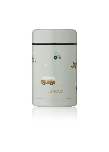 LIEWOOD - Garrafa térmica - Bernard food jar 500 ml - 9873 Vehicles/dove blue mix