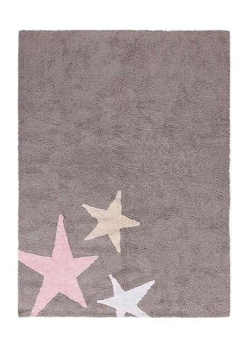Lorena Canals - Tapete de criança - Washable Rug Three Stars - Grey / Pink