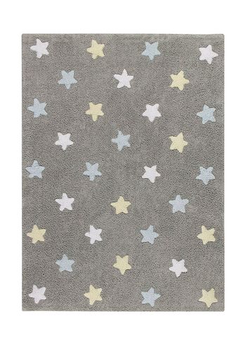 Lorena Canals - Tappeto per bambini - Washable Rug Tricolor Stars - Grey / Blue