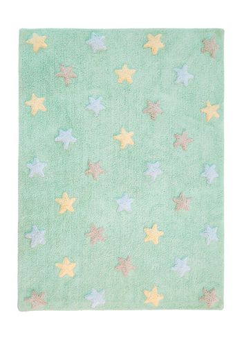 Lorena Canals - Børnegulvtæppe - Washable Rug Tricolor Stars - Soft Mint