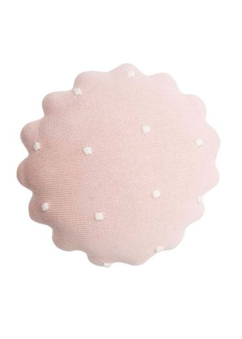 Lorena Canals - Børnepude - Knitted Cushion Round Biscuit - Pink Pearl