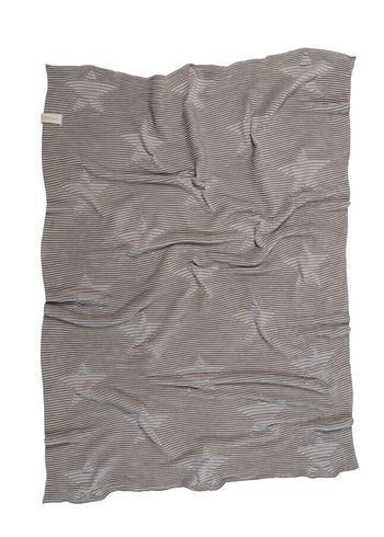 Lorena Canals - Barnens filt - Washable Knitted Baby Blanket Hippy Stars - Pearl Grey