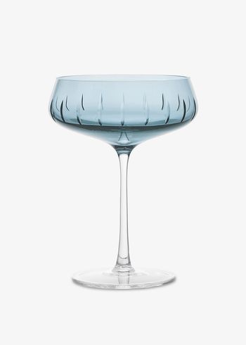 Louise Roe - Glass - Champagne Coupe | Single Cut - Blue