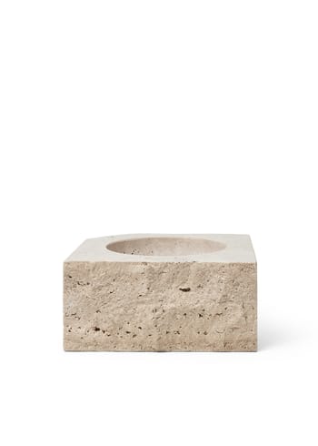 Louise Roe - Ljusstake - Gallery object candle holder low - Beige travertine