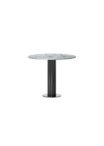 Louise Roe - Dining Table - Roundabout Grey Table - Grey Marble With Black base