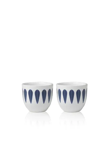 Lucie Kaas - Coquetiers - Lotus Egg Cups, Set of 2 - Dark Blue Pattern