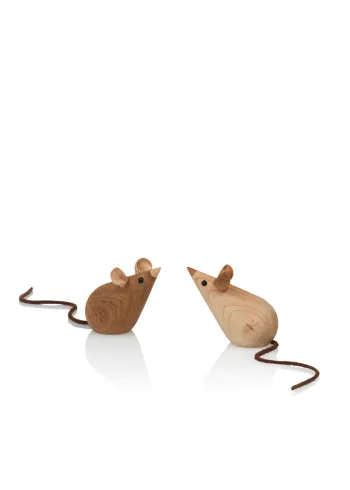 Lucie Kaas - Figure - Characteristic Wooden Animals - Mice (Set of 2)