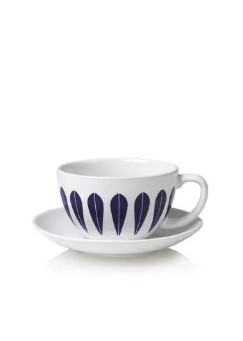 Lucie Kaas - Copia - Lotus Tea Cup And Saucer - Dark Blue Pattern