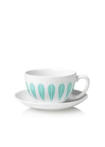 Lucie Kaas - Puchar - Lotus Tea Cup And Saucer - Mint Green Pattern